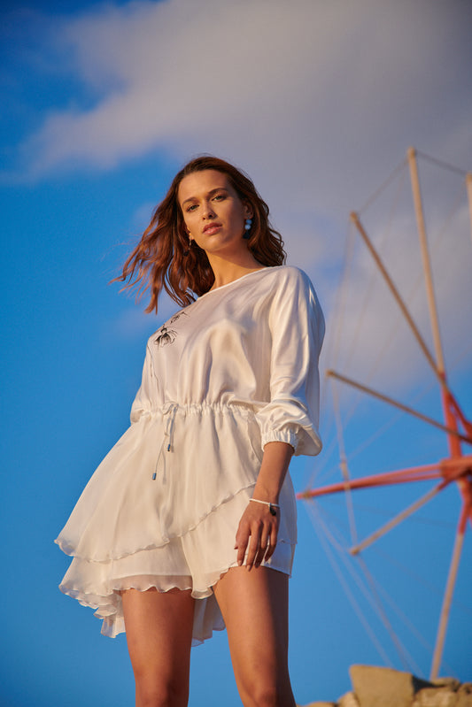 Flowers White Dress